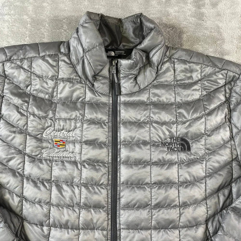 The North Face ThermoBall Jacket Mens Large Gray Puffer Packable Pockets Light‎